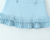Purpdrank  3 colors Y2K Solid White Package Hips Spliced Pleated Mini Skirt Sexy Low Waist Short Skater Skirts With Shorts Lining