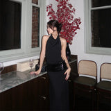 Purpdrank  Sexy Sequins Halter Backless Maxi Dress Women Summer Dress Sleeveless Slim Fit High Waist Robe 2025 Elegant Party Evening Gown﻿