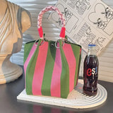 Purpdrank  Adjustable Straps Knitted Tote Bag Large Capaci Portable Handbag for Commuting And Outings Versatile Casual Women's Bag