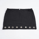 Purpdrank  Solid Hollow Out Bodycon Skirts Dark Sexy Slim Low-Waisted Super Mini Skirts Women Summer Fashion Streetwear Ladies