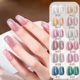 Purpdrank  10ML 1-16pcs New Style Loulan Ancient City Cat Eye Gel Nail Polish Black Chocolate Amber High-grade Glass Bead Nails