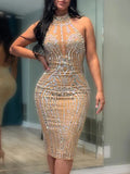 Purpdrank  Sexy see through rhinestone black summer dress women clothing backless club birthday party dress vestidos midi evening dresses