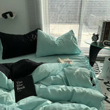 Purpdrank  Ins Bedding Simple Four Piece Set Bed Sheets Are Skin Friendly and Comfortable, Suitable for Home Use