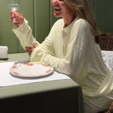 Purpdrank  Elegant Comfortable Long Sleeve Shirt Wide Leg Pants Set Homewear Loungewear Nightwear 2025 Women Loose Two Piece Pajamas Set