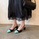 Purpdrank   Fashion Leather Slingbacks Women's Sandals Fashion High Heels Formal Ladies Shoes Sexy Party Sandals Dress Wedding Party Shoes