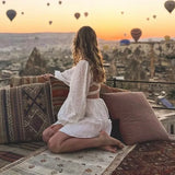 Purpdrank  Sexy Backless Hollow Out Lace Dress Women Robe Vintage Floral Embroidery Long Sleeve Cotton Mini Dresses Summer Vestidos