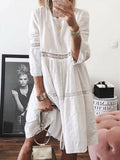 Purpdrank   Boho Midi Dress Women Sexy Backless Dress Summer Spaghetti Strap Fashion White Lace Patchwork Casual Beach Sleeveless Dresses