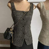 Purpdrank  Hong Kong Style Retro and Fashionable Small Fragrance Vest Vest Wears a Personalized Trendy and High-end Versatile Top New Style