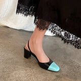 Purpdrank   Fashion Leather Slingbacks Women's Sandals Fashion High Heels Formal Ladies Shoes Sexy Party Sandals Dress Wedding Party Shoes