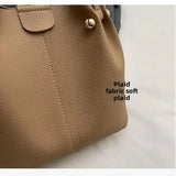 Purpdrank  High Quality Solid PU Bucket Shoulder Soft Crossbody Bags Korean High-end Design Large Capacity Women's Handbags