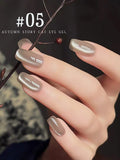 Purpdrank  10ML 1-16pcs New Style Loulan Ancient City Cat Eye Gel Nail Polish Black Chocolate Amber High-grade Glass Bead Nails