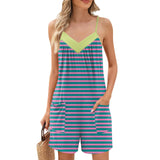 Purpdrank  Women's Summer Jumpsuit Shorts,Printed Fashionable Casual Sleeveless Jumpsuit Shorts Rompers With Pockets