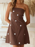 Purpdrank  Women Summer Strapless Elegant Mini Dress, Holiday Fashion Sleeveless Chic Party Dress, New Simple Backless Ladies Dress Vestido
