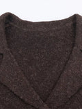 Purpdrank  European-style new women's fashionable, versatile, elegant, slimming knitted blazer with jeweled buttons.