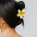 Purpdrank  Gradient 8cm Large Flower Acrylic Hair Clip for Women Sweet Hairpins Hair Claws Crab Clamp Barrettes Hawaiian Hair Accessories