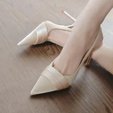 Purpdrank  Women's Summer Brand Women's Slingback Sandals High Heels Pointed Toe Slip on Fashion Women's Formal Elegant High Heels