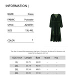 Purpdrank  Plus Size Velvet V-Neck A-Line Dress Women's Waisted V-Neck Elegant Premium Dress Long Sleeve Solid Colour