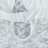 Purpdrank  Sexy White See Through Lace Bra Chest Tank Tops Women Short Sleeve Perspective Hollow Out Push up Back Crop Tank Girl Tee