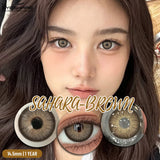 Purpdrank  1 Pair Colored Contact Lenses for Eyes Black Big Lens Gray Pupils Lenses Brown Lenses Fashion Eye Contacts Yearly