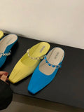 Purpdrank  Shoes Slippers Flat Glitter Slides Butterfly-Knot Jelly Soft Crystal Mary Janes Butterfly-knot Shoes Slippers Flat Butterfly-Kno