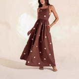Purpdrank   New Women's Casual Vacation Elegant Padded Backline Floor-Length Blouse with Pockets