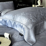 Purpdrank  600TC Lyocell Bamboo Fiber Soft Silky Cool Feeling Bedding Set Vintage jacquard Duvet Cover Bed Sheet/Fitted Sheet Pillowcases