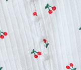 Purpdrank  Sexy White Red Fruit Tie Bow Halter V neck Open Buttons Slim Tank Top Women Spliced Lace Hem Sleeveless Backless Tee Summer Vest