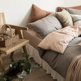 Purpdrank  Four Piece Set of Pure Cotton Summer Bed Sheets, Quilt Covers, New Family Fitted Sheets, Bedding