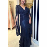 Purpdrank  European Style V Neck Solid Color Long Sleeve Party Club Bodycon Dress Female Elegant Sexy Long Maxi Dresses