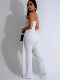 Purpdrank  Elegant Striped Sleeveless Strapless Backless Jumpsuit Women Button Up High Waist Club Party Rompers Skinny One Piece Overalls
