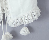Purpdrank  White 3D Dot Spliced Lace Tie Bow Tassel Sexy Corset Women Summer Tank Tops Lacing up Bandage Strap no Button Crop Top
