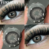 Purpdrank  1 Pair Yearly New Korean Natural Lenses Color Contact Lenses Eyes Black Beautiful Pupil Brown Eye Contacts Cosmetic Len