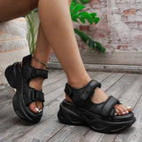 Purpdrank  Silver Chunky Platform Sports Sandals for Women 2025 Summer Hook Loop Wedge Heel Sandals Woman Thick Bottom Casual Sandles Mujer