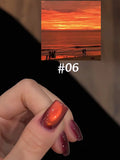 Purpdrank  12ML 10-Color Blue Series Blue Eyes Star Sea Cat Eye Gel Nail Polish New Summer Flash Lamp Cat Eye Nail Polish Nail Art