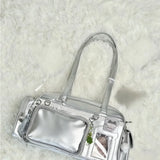 Purpdrank  Sweet One Shoulder Tote Ita Bag Women's Fashionable Versatile Y2k Multi Style Large Capacity Transparent Outer Bag Crossbody Bag