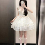 Purpdrank  New Korean High Waist Slim Fit Bowknot Lace Up Sweet Princess Dress Women Birthday Party Elegant Midi Dress Female Chic Outfits