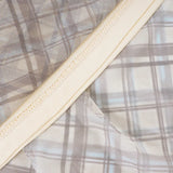 Purpdrank  Women's Summer Spring Half Skirt Plaid Mesh Low Waist Color Blocking See-through Thin Retro Simple Loose Casual Design Fashion