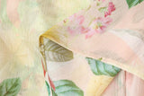 Purpdrank  Fashion Semi Sheer Floral Print Wood ears Ruffles V neck Pullover Shirt Women Full Flare Sleeve Loose Chiffon Blouses Tops