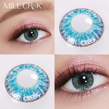 Purpdrank  2Pcs Eyes Contacts Lenses with Prescription Myopia Green Eyes Colored Lenses Beauty Pupil Diameter 14.5mm Yearly Use