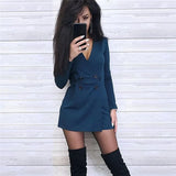 Purpdrank  V-neck Long Sleeve Women's Playsuit Front Split Double-breasted Wide Leg Short Jumpsuit Women Summer Skinny Casual Romper