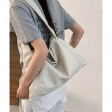 Purpdrank  Korea Sicily Soft Underarm Bag for Women New Retro Hobo Tote Large Capacity Commuter Bags