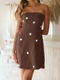Purpdrank  Women Summer Strapless Elegant Mini Dress, Holiday Fashion Sleeveless Chic Party Dress, New Simple Backless Ladies Dress Vestido