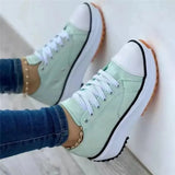 Purpdrank  Trendy Thick Soled Sports Shoes Autumn Women's Casual Canvas Shoes Thick Soled Height Increasing Sports Women's Lace Shoes