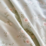 Purpdrank  Korean Princess Style Floral Prints Ruffles Bedding Set Double Layer Yarn 100% Cotton Duvet Cover Pillowcases Bed Sheet 4Pcs