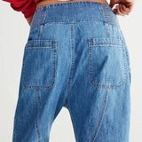 Purpdrank  Women Vintage Harlan Jeans Elegant Chic Elastic High Waist Straight Harem Denim Cargo Pants 2025 Loose Baggy Trousers Streetwear