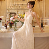 Purpdrank  French Style Pleated Floral Embroidered Slip DressvElegant Beach Vacation Dress