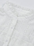 Purpdrank  Cotton White Blouses Shirts for Women Top Cosy Whole Piece Floral Embroidery Long Sleeves Blouse Spirng Summer Boho Beach Blusas