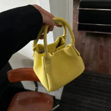 Purpdrank  New High-End Feel NicheDesign Handbag Versatile Multi-Form Bucket Bag Soft Vintage Style Artificial Leather Interior