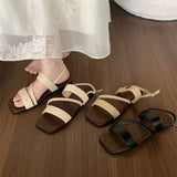 Purpdrank  Sandals Women Summer Shoes Woman comfortable flat Sandals Fashion open toe Rome Sandals  Elegant Ladies Dress Shoes