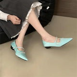 Purpdrank  Casual Woman Shoe Low Heels Female Footwear Crystal Pointed Toe All-Match Soft Comfortable Dress Rhinestone Summer New On Heels